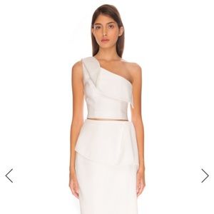 Keepsake one shoulder crop top with side zip